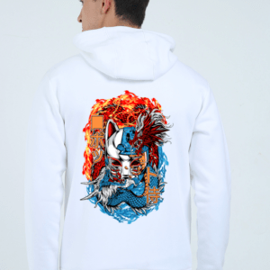 Kitsune Fury || Premium Streetwear Heavyweight Zip Hoodie ||