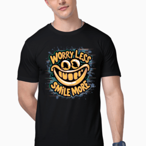 Worry less Smile More || Premium Streetwear Supima Half T-shirt ||