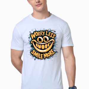 Worry less Smile More || Premium Streetwear Supima Half T-shirt ||