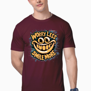Worry less Smile More || Premium Streetwear Supima Half T-shirt ||