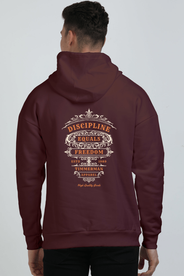 Discipline Equals Freedom || Premium Streetwear Oversized Hooded Sweatshirt ||