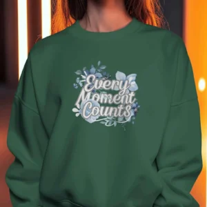 Every Moment Counts Flower Quote || Premium Streetwear Oversized Sweatshirt ||
