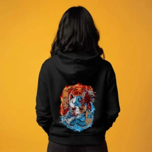 Kitsune Fury || Premium Streetwear Heavyweight Zip Hoodie ||