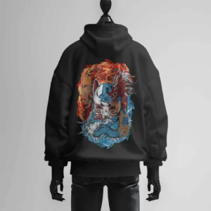 Kitsune Fury || Premium Streetwear Heavyweight Zip Hoodie ||