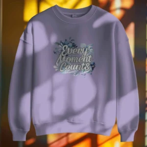 Every Moment Counts Flower Quote || Premium Streetwear Oversized Sweatshirt ||