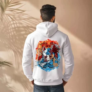Kitsune Fury || Premium Streetwear Heavyweight Zip Hoodie ||
