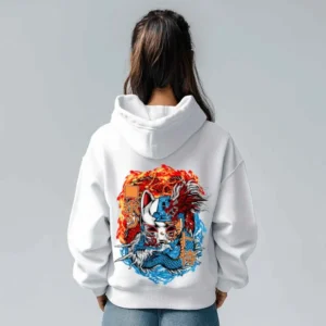 Kitsune Fury || Premium Streetwear Heavyweight Zip Hoodie ||