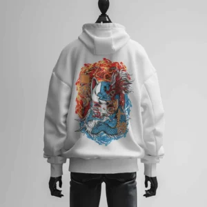 Kitsune Fury || Premium Streetwear Heavyweight Zip Hoodie ||