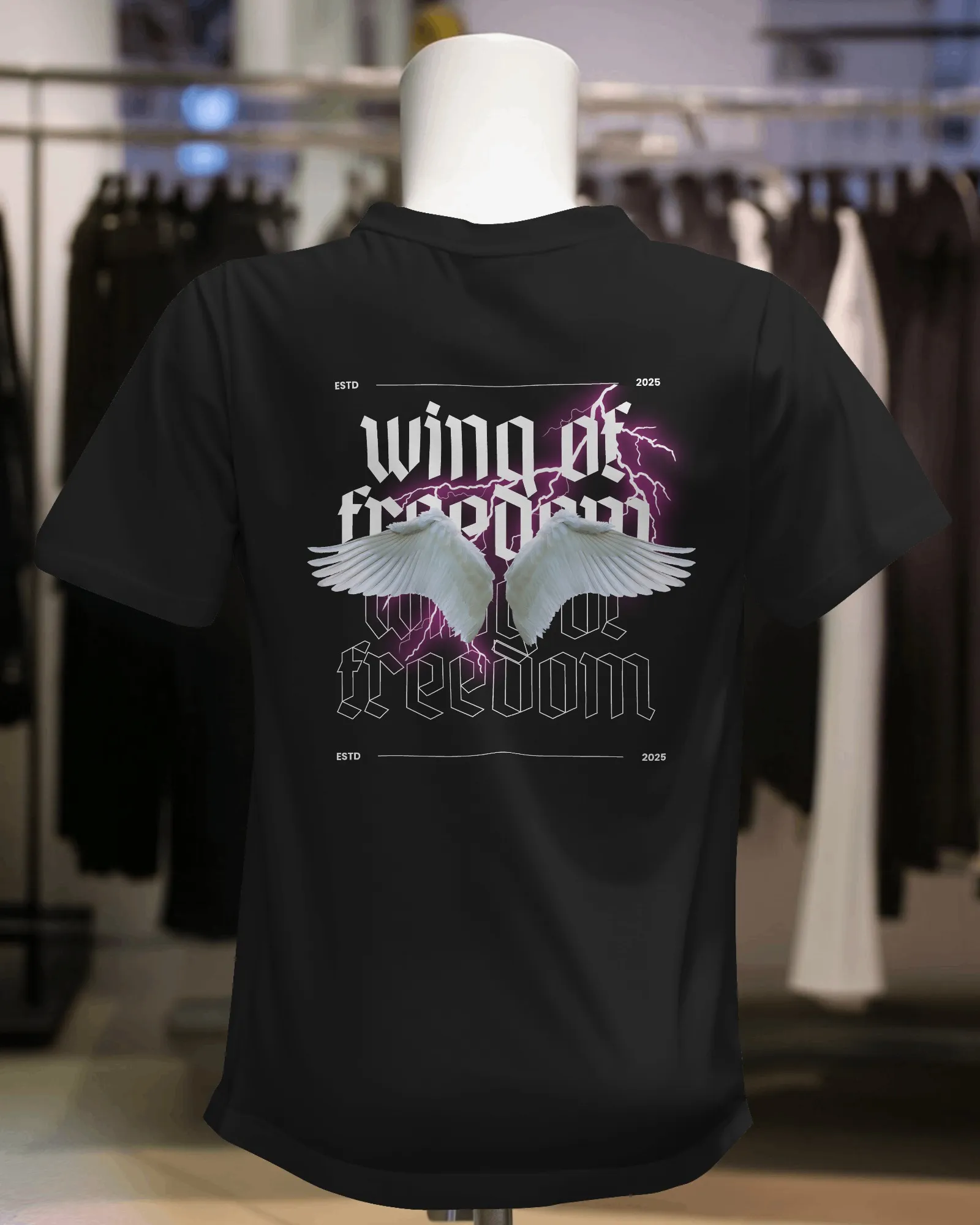 Wings Of Freedom || Premium Streetwear Supima Half T-shirt || - Image 2